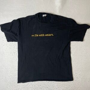 Vintage Smart Car Promo T-Shirt Mens Large Black I'm With Smart Graphic T Cotton